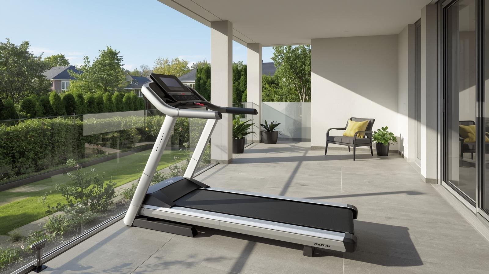 esteira eletrica na varanda de casa